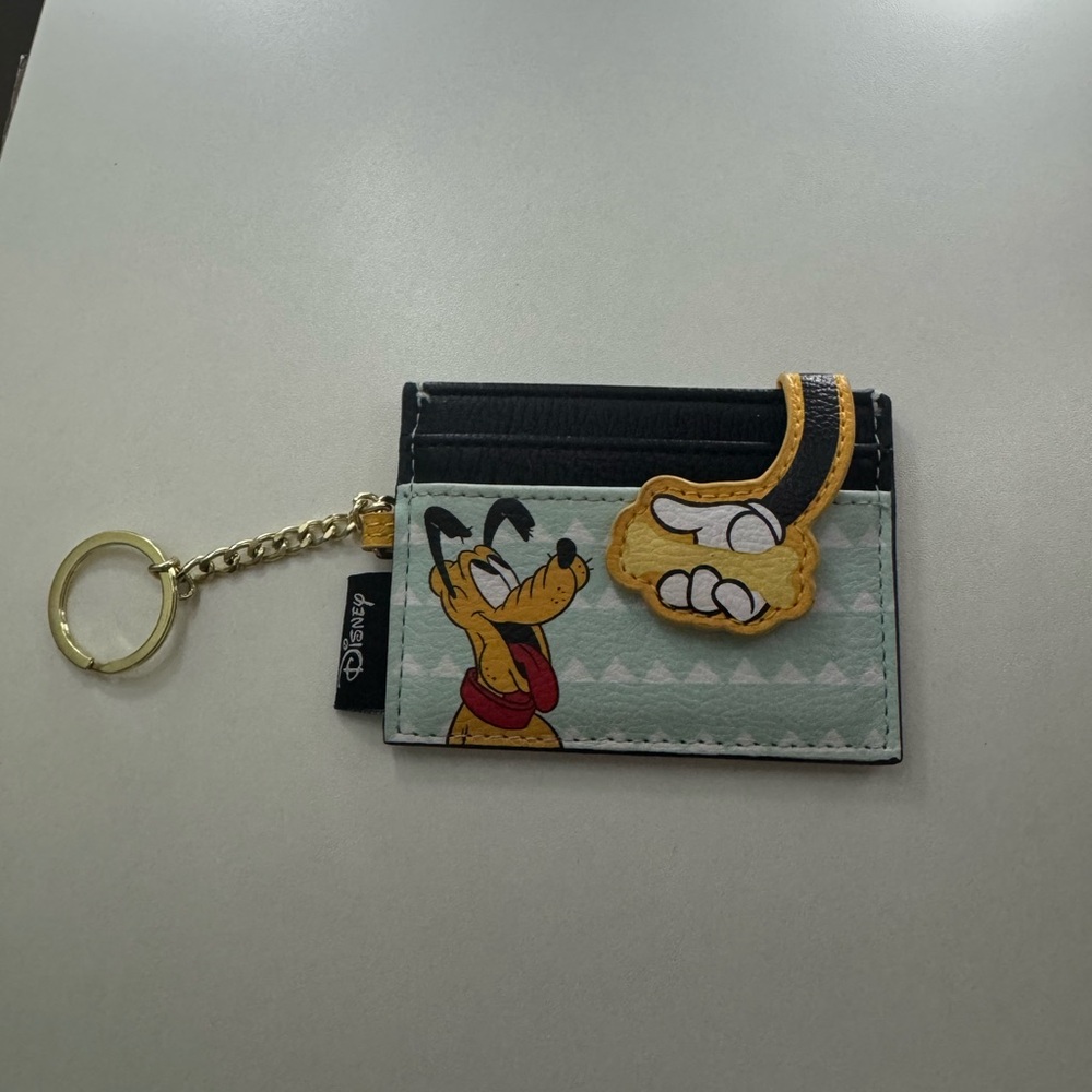 Disney Pluto Black and Yellow Card Holder with Keychain